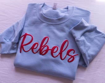 Sudadera personalizada con nombre del equipo con estampado de hojaldre, sudadera personalizada con mascota de la escuela, sudadera con mascota en relieve, equipo de fútbol personalizado, regalo de Navidad