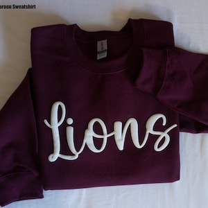 Puff Print Custom Team Name Sweatshirt, scool Mascot Sweatshirt shirt, Gift for Mom, Christmas vakentine Gift Idea, Embossed School Spirit