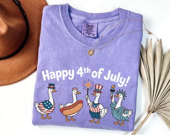 Comfort Colors Juli 4 - Gans-Shirt: USA-T-Shirt