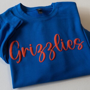 Custom Puff Print Sports Shirt, Puff Print Team Name Shirt, Embossed, Custom School Mascot, Puff School Sports, Sports Shirt, Mascot Shirt
