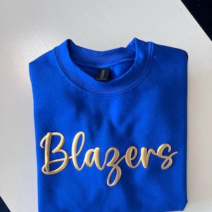 Custom Puff Print Sports Shirt, Puff Print Team Name Shirt, Embossed, Custom School Mascot, Puff School Sports, Sports Shirt, Mascot Shirt