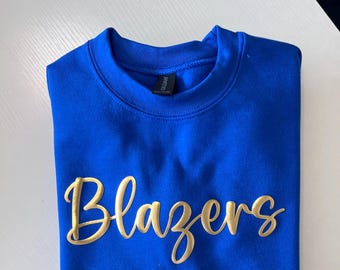 Custom Puff Print Sports Shirt, Puff Print Team Name Shirt, Embossed, Custom School Mascot, Puff School Sports, Sports Shirt, Mascot Shirt