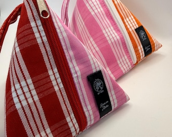 Kalakoa Palaka Musubi Pouch Handmade Triangle Pouch