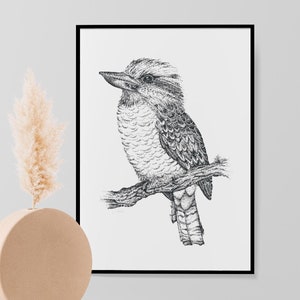 Kookaburra Art Print, A5 Australian Animal Artwork, Wildlife Decor, 148mm x 210mm