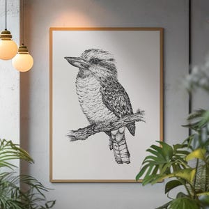 Kookaburra Art Print, A4 Australian Animal Artwork, Wildlife Decor, 210mm x 297mm
