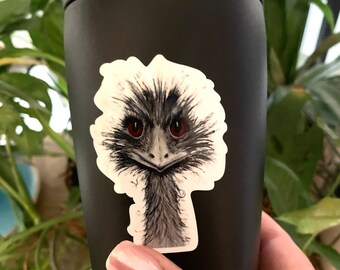 Retro Emu Sticker – Kiss-Cut Vintage Bird Decal For Laptops, Water Bottles, More