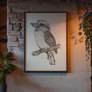 Kookaburra Art Print, A3 Australian Animal Artwork, Wildlife Decor, 297mm x 420mm