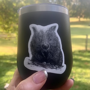 Adesivo Wombat, adesivo in vinile carino e coccoloso, impermeabile, lucido, decalcomania della fauna selvatica