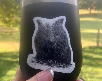 Wombat Sticker, Cute and Cuddly Vinyl Sticker, Waterproof, Glossy, Wildlife Decal