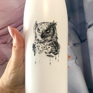 Sticker hibou, sticker hibou des neiges du pays, sticker imperméable, brillant, hibou