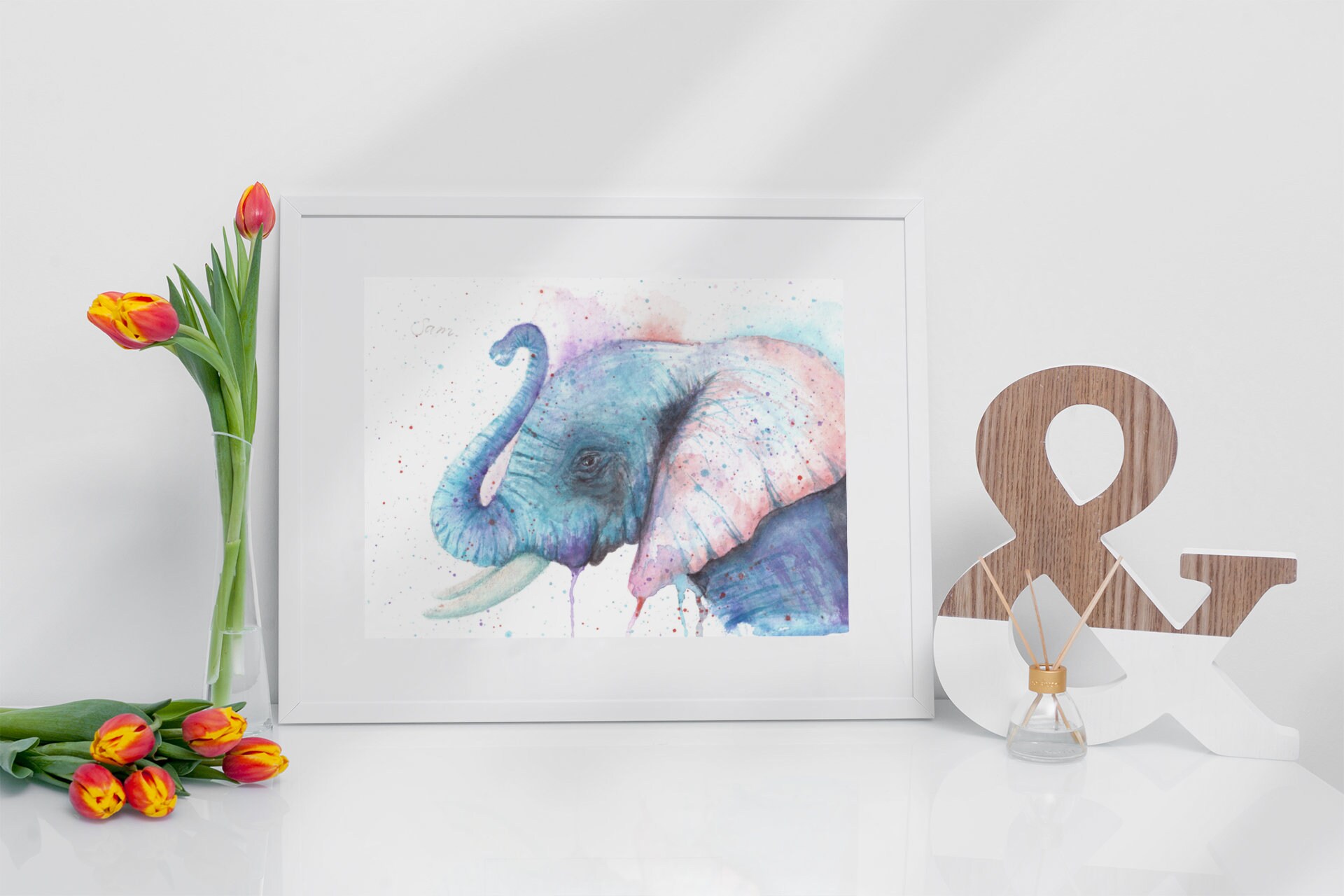 水彩画 (象) Eng sub] 5min Easy Watercolor | African Elephant - YouTube