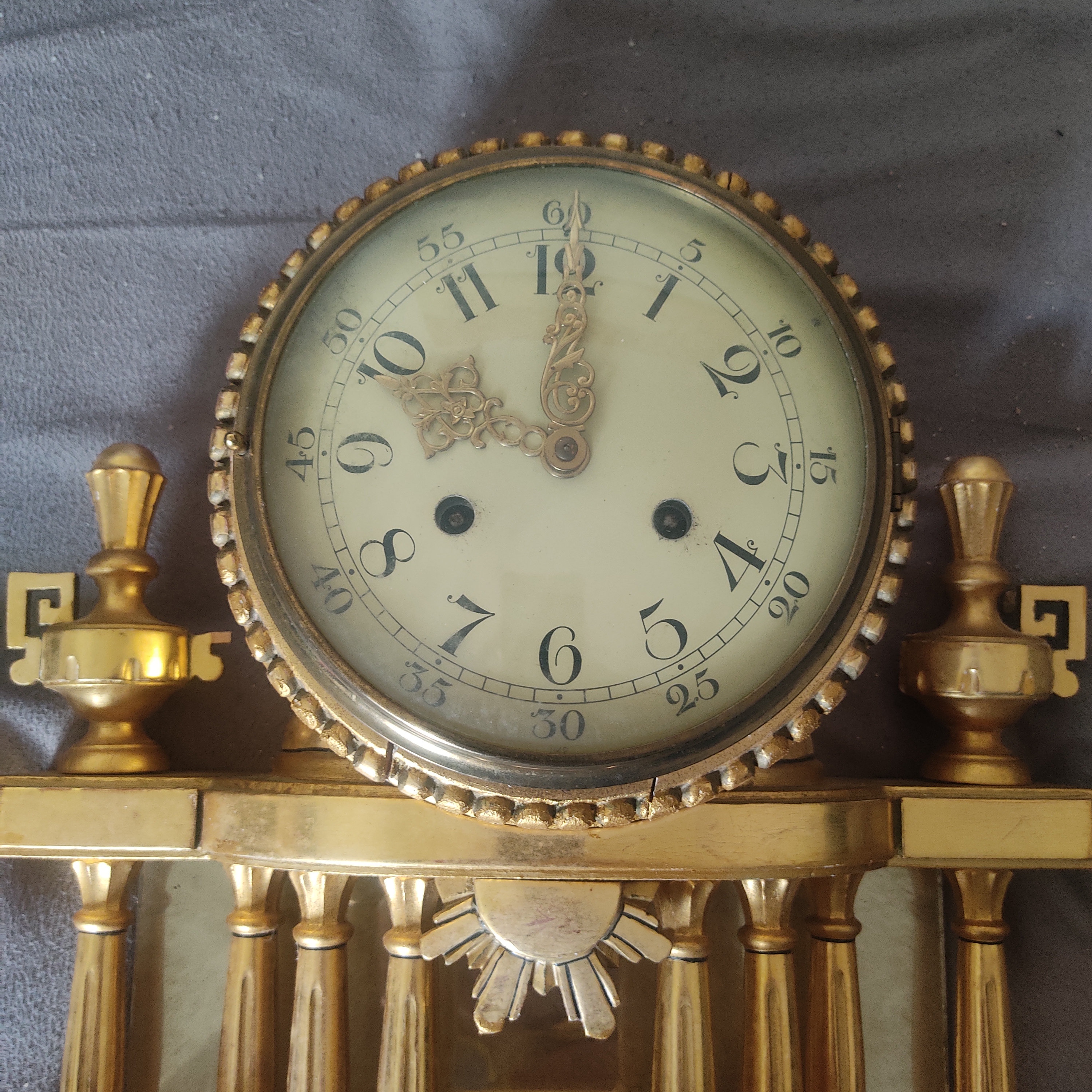 Balancier D'horloge Ancien Début XXe - Laiton Et Fer - Pour Mouvement Ou Carillon