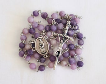 Refuge of Sinners | Catholic "Hope" Rosary | St John Paul II Papal Crucifix | Holy Family | Advent | Matte purple stones