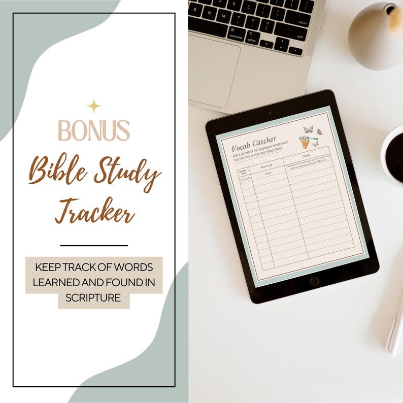 Bible Study Tracker, Scripture study, Vocabulary tracker