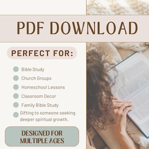 Perfect for Bible Study, Church Groups, Homeschool lessons, Classroom Decor, Family Bible Study, Gifting, VBS, and Sunday Schools