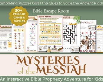 Mysteries of the Messiah Bible Game: Bible Escape Room | Prophecy Adventure (PDF Download, Ages 7+)