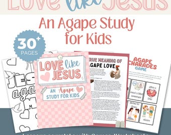 Love Like Jesus: Agape Love Bible Study Printables | Christian Valentine's Day Activities (Digital Download)