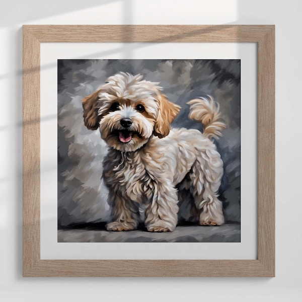 Maltipoo Artwork, Animal Lover Instant Digital Download Wall Art, Pet Illustration Home Decor, Canine Pet Portrait, Dog Breed Art Poster