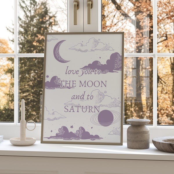 Seven | Digital Download | Taylor Swift Lyrics | Folklore Era | Taylor Swift Prints | Love you to the moon and to saturn