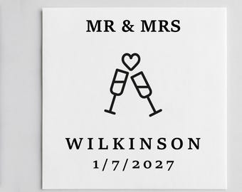 Custom Wedding Napkins: Modern Personalized Paper Cocktail Napkins