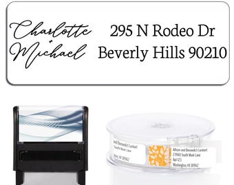 Personalized Return Address Labels Stamp – Self-Inking, Wood Handle, Embosser for Cards