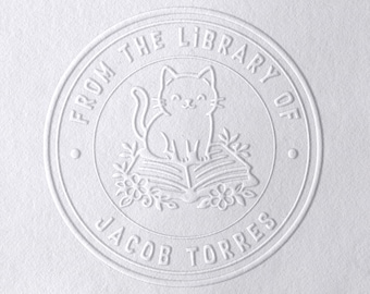 Custom Cat Book Embosser – Personalized Library Ex Libris Seal