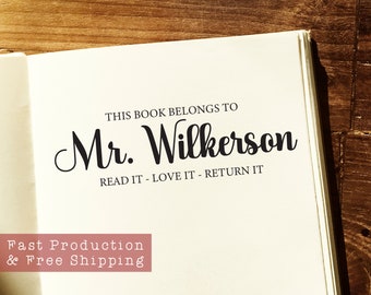 Custom Teacher Library Stamp: Personalized Book Stamp