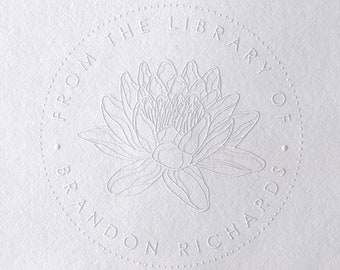 Personalized from the library of embosser, Custom Monogram Embosser Stamp, Library Stamp, teacher embosser, trendy, elegant, floral