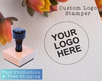 Custom Logo Rubber Stamp: Wood Handle Business Stamp