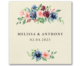 Personalized Wedding Cocktail Napkins: Elegant Reception Beverage Napkins