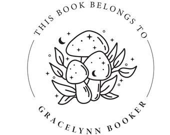 Personalized from the library of stamp, this book belongs to stamp, ex libris stamp, self ink, wood handle, teacher gift, classroom stamper