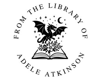 Dragon Book Lover Gift – Custom From The Library Of Stamp – 1.6” Personalized Ex Libris Embosser or Stamp