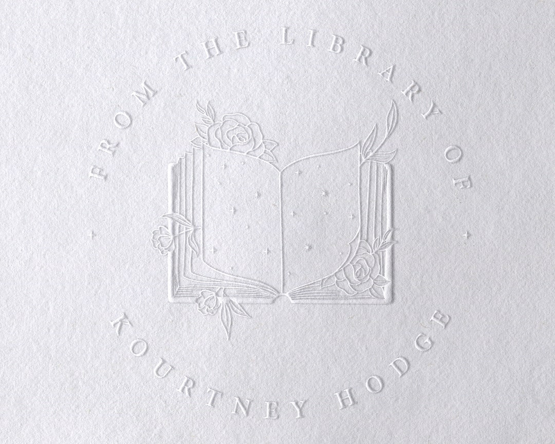 Open Book Library Embosser Personalized Book Lover Gift Book