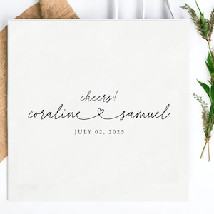 Personalized Wedding Napkins | Custom Napkins | Wedding Reception Napkins | Cocktail Napkins | Rehearsal Dinner | Modern Napkins
