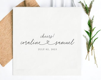 Modern Personalized Wedding Napkins | Elegant Reception Decor
