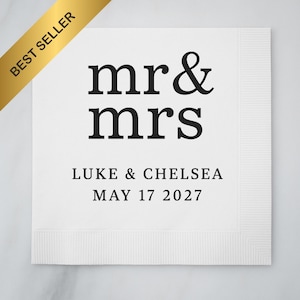 NEW Personalized Wedding Napkins | Custom Napkins | Wedding Reception Napkins | Cocktail Napkins | Rehearsal Dinner | Modern Napkins