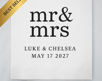 Personalized Wedding Napkins | Modern Reception Decor