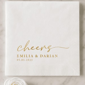 Personalized Wedding Napkins | Custom Napkins | Wedding Reception Napkins | Cocktail Napkins | Rehearsal Dinner | Modern Napkins