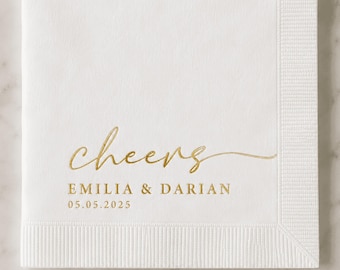 Personalized Wedding Napkins | Custom Napkins | Wedding Reception Napkins | Cocktail Napkins | Rehearsal Dinner | Modern Napkins