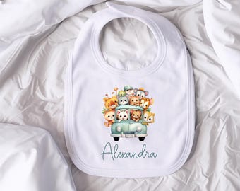 Personalized Baby Bib: Soft Polyester Fleece, Custom Name