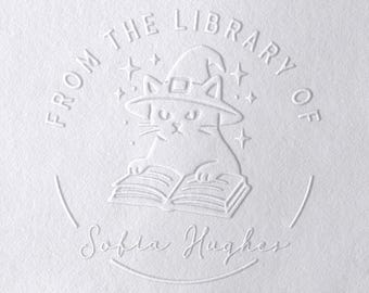 Custom Cat Library Embosser – Personalized From the Library Of Seal – Cute Cat Gift for Bookworms