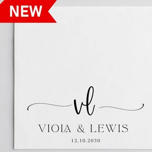 Calligraphy Personalized Wedding Napkins | Custom Cocktail Napkins | Modern Wedding Reception Napkins | Rehearsal Dinner Decor