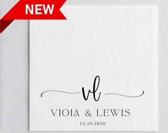 Personalized Wedding Napkins: Modern Calligraphy, Custom Cocktail Decor