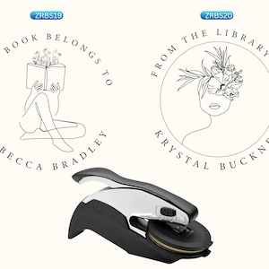 Personalized Book Embosser: Custom Bee Design Library Stamp image 10