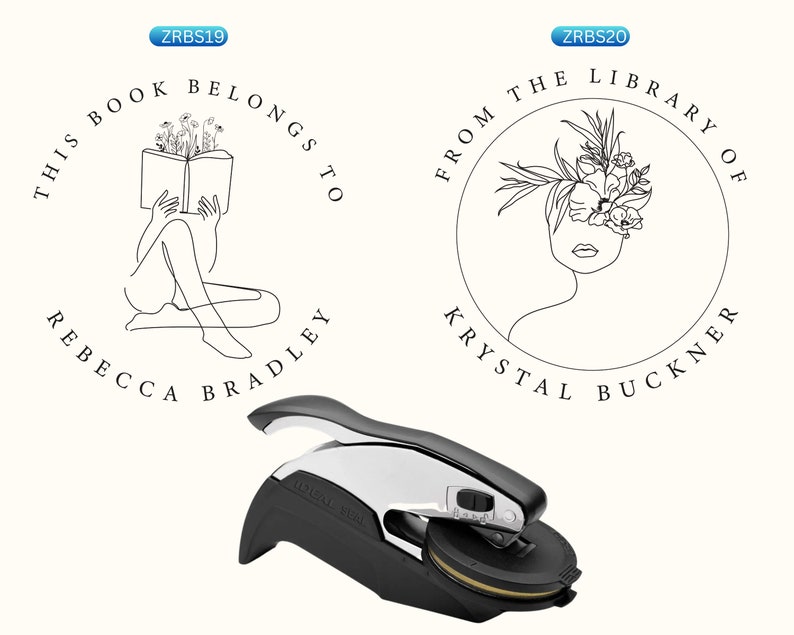 Personalized Book Embosser: Custom Bee Design Library Stamp image 10