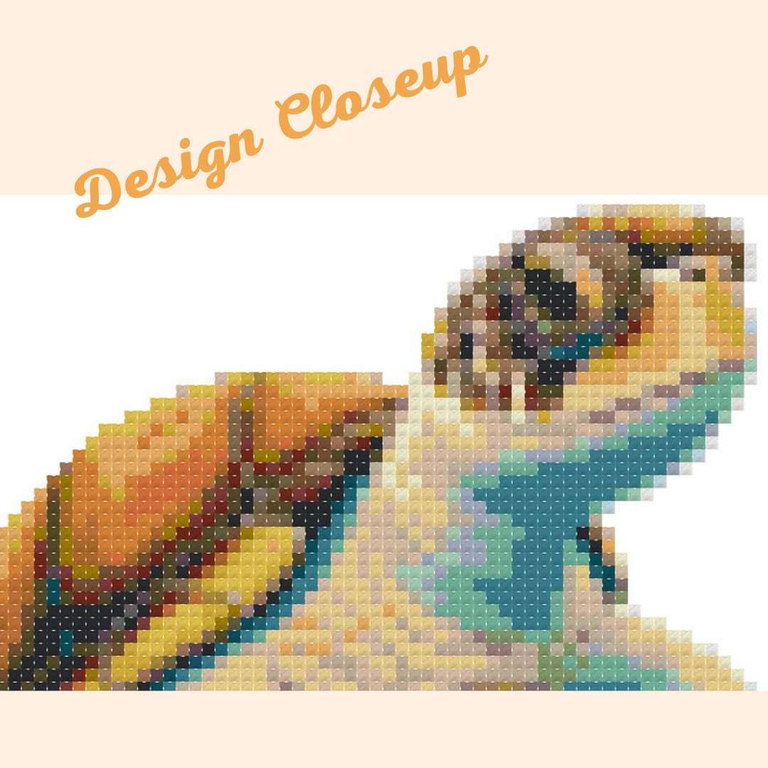 Sea Turtle Cross Stitch Pattern Downloadable &amp; Printable Counted Cross ...