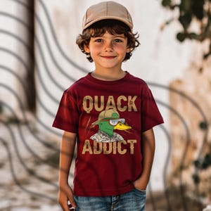 Cute Duck Hunting Shirt for Boys Toddler Camo Duck Shirt Kids Outdoor Tee Baby Boy Hunter Shirt Youth Hunting Shirt Gift for Boys