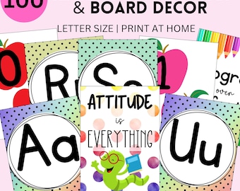 Classroom decor digital download alphabet decor for classroom Alphabet classroom character download alphabet poster Positive character trait