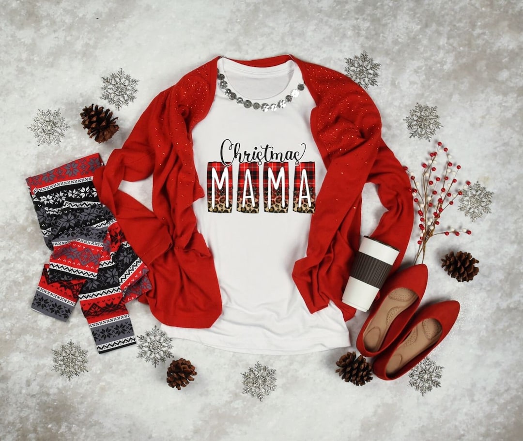 Christmas Mama Shirt Gift for Mom Christmas Pajamas Holiday Etsy