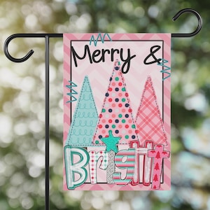 Christmas Garden Flag Custom Christmas Outdoor Decoration Preppy Christmas Decor Cute Christmas Flag for Front Porch Santa Flag Merry Xmas